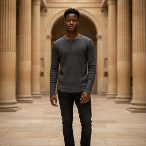 ABERCROMBIE & FITCH DARK GREY THERMAL